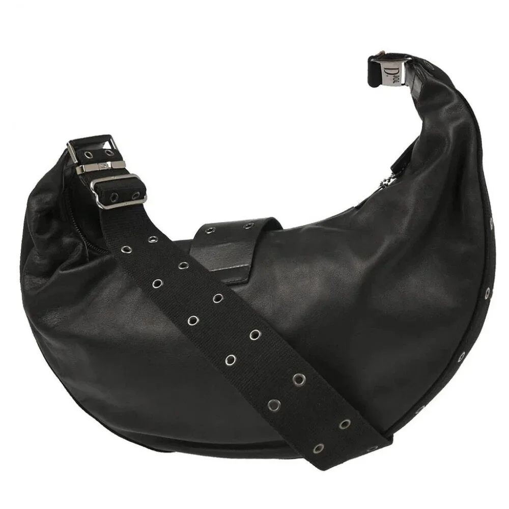 Christian Dior Black Leather Street Chic Shoulder Bag - Picture 2 of 10